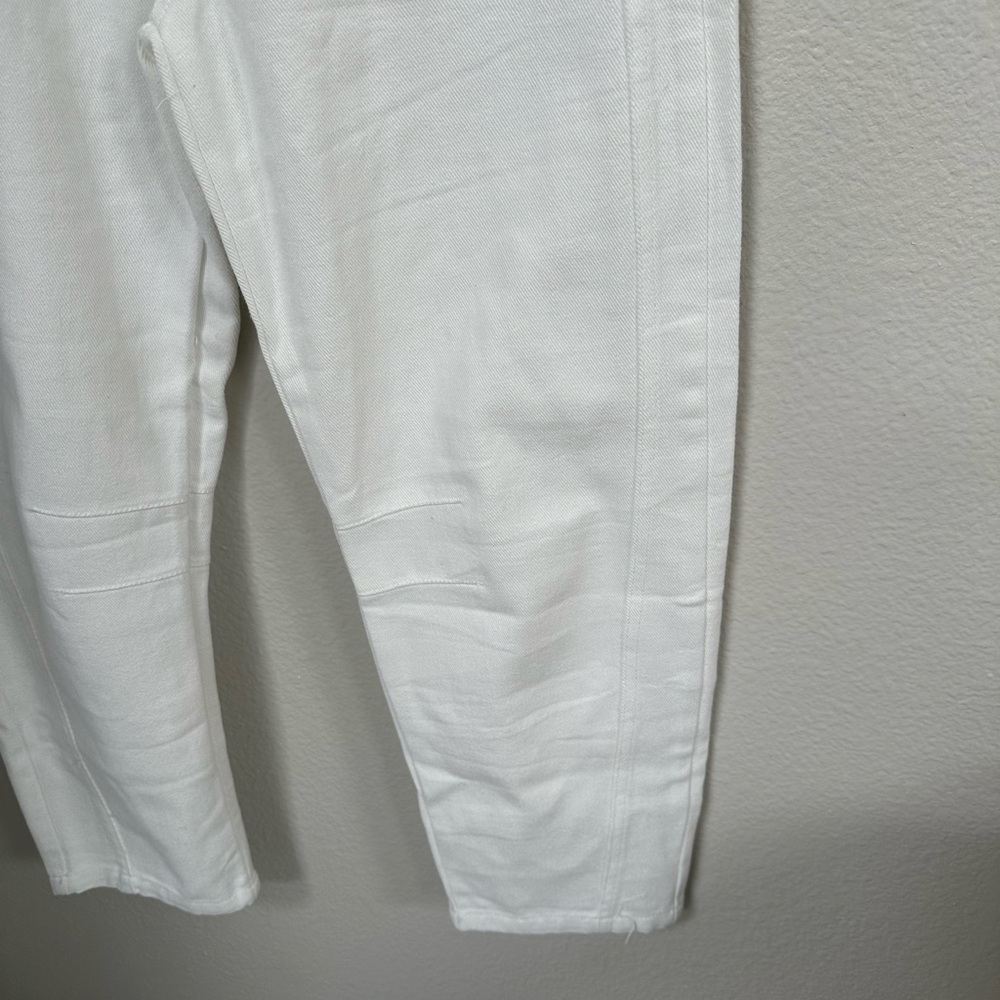 NWOT White Denim Barrel Pants - Picture 2 of 10